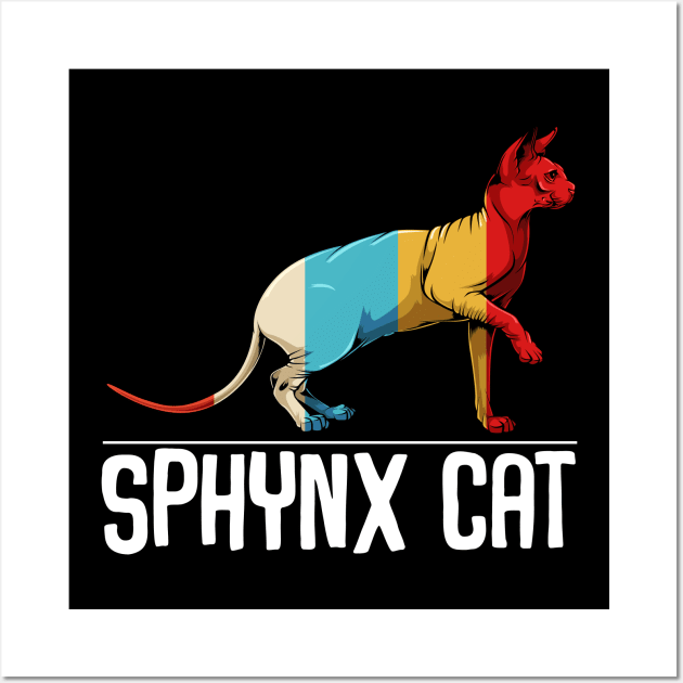 Sphynx Cat - Retro Style Cat Vintage Kitty Wall Art by Lumio Gifts